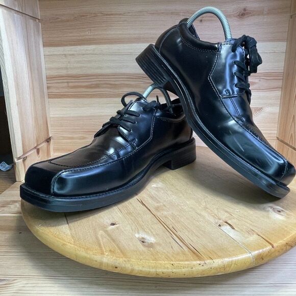 Unlisted By Kenneth Cole Leather Mens Size 10 M Oxford Shoes Black - Picture 2 of 8